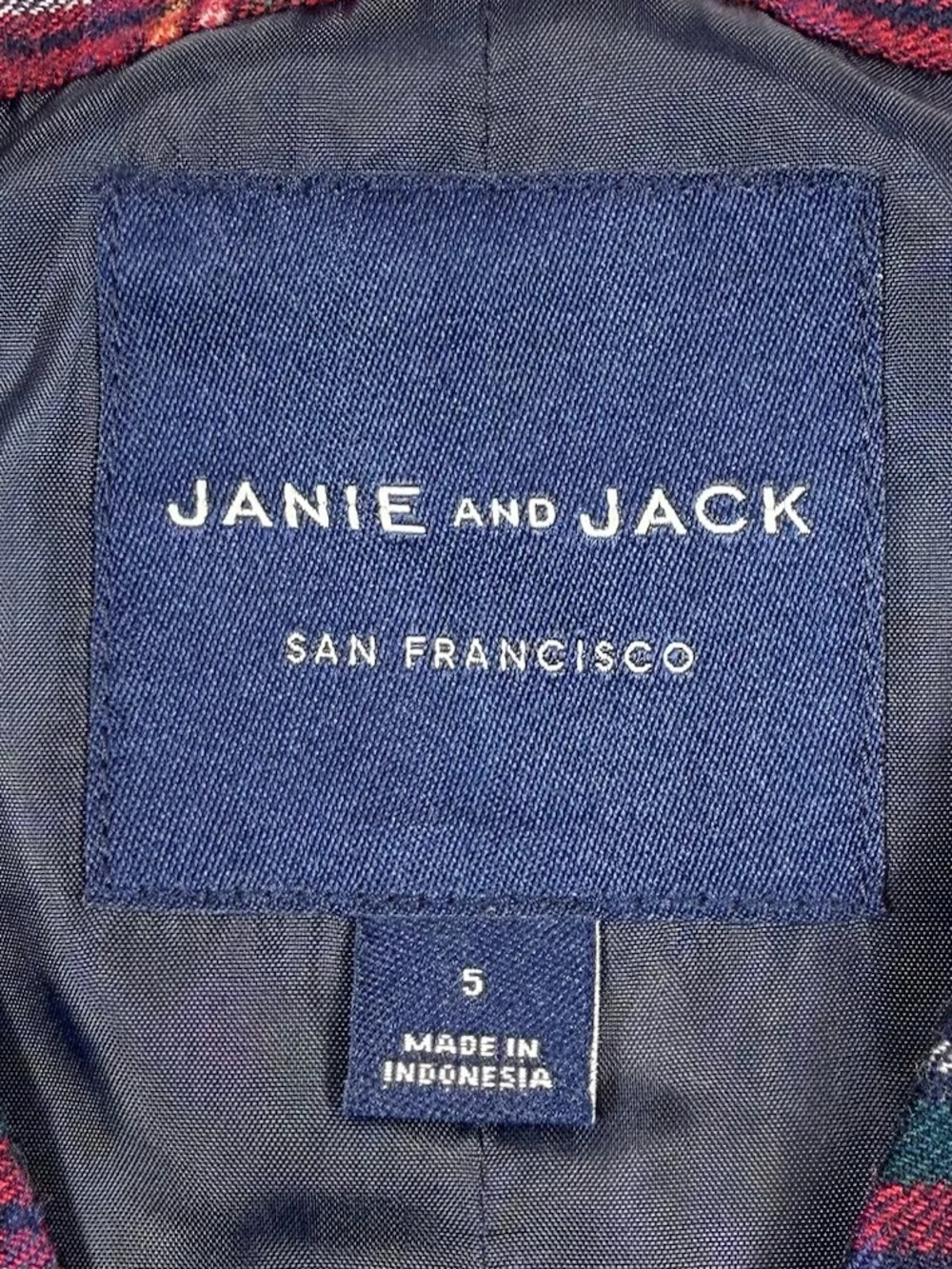 JANIE AND JACK Red Holiday‎ Tartan Plaid Wool Blend Christmas Formal Vest Size 5